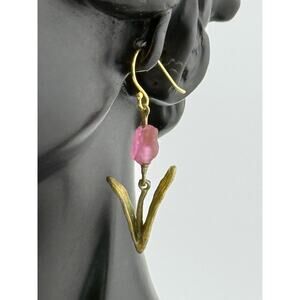 Michael Michaud Tulip Drop Wire Earrings
